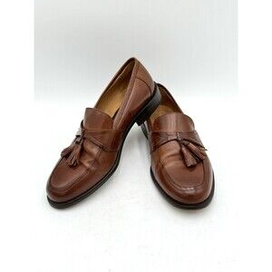 Johnston & Murphy Horner Tassel Loafers Saddle Tan 8 1/2 W Handcrafted in Italy